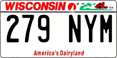 WI license plate 279NYM