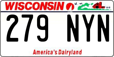 WI license plate 279NYN