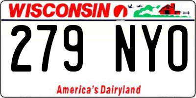 WI license plate 279NYO