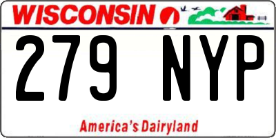 WI license plate 279NYP