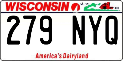WI license plate 279NYQ