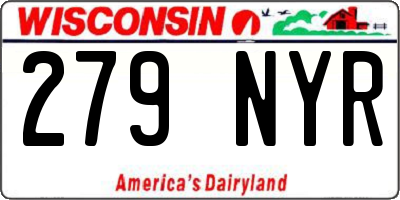 WI license plate 279NYR