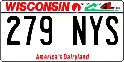 WI license plate 279NYS