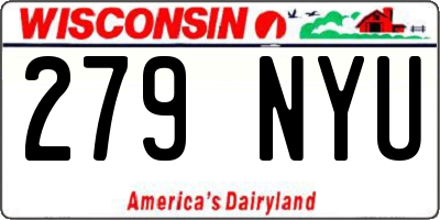 WI license plate 279NYU