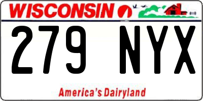 WI license plate 279NYX