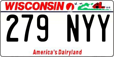 WI license plate 279NYY