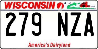 WI license plate 279NZA