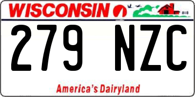 WI license plate 279NZC