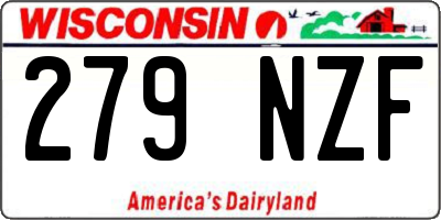 WI license plate 279NZF