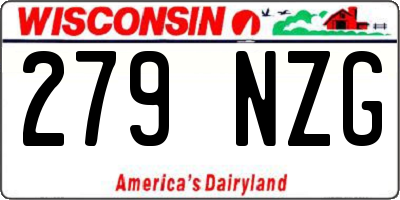 WI license plate 279NZG