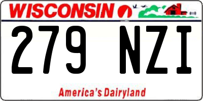 WI license plate 279NZI
