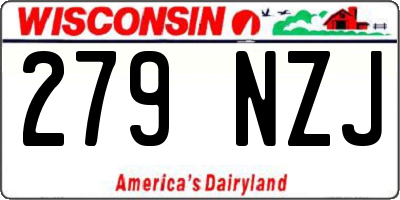WI license plate 279NZJ