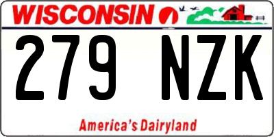 WI license plate 279NZK