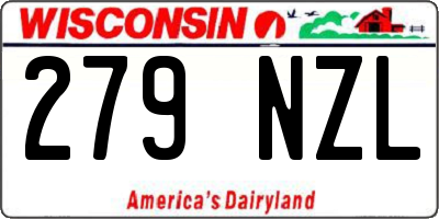 WI license plate 279NZL