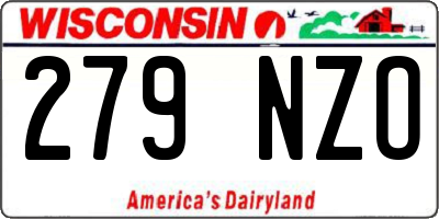 WI license plate 279NZO