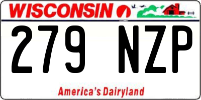 WI license plate 279NZP