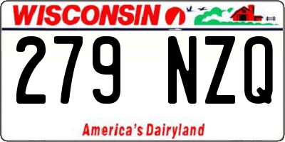 WI license plate 279NZQ