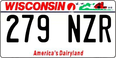WI license plate 279NZR