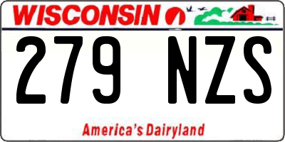 WI license plate 279NZS