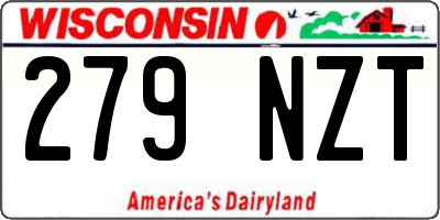 WI license plate 279NZT