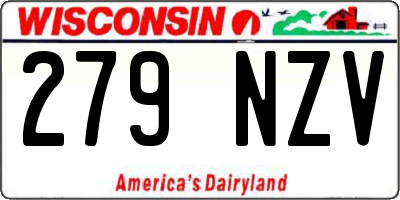 WI license plate 279NZV
