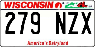 WI license plate 279NZX
