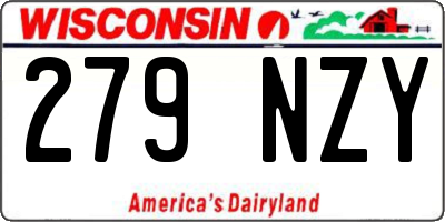 WI license plate 279NZY