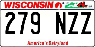 WI license plate 279NZZ