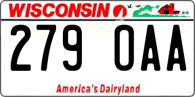 WI license plate 279OAA