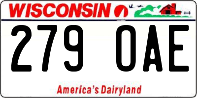 WI license plate 279OAE