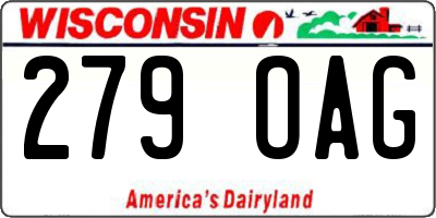 WI license plate 279OAG