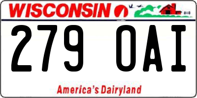 WI license plate 279OAI