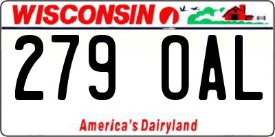 WI license plate 279OAL