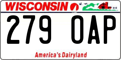 WI license plate 279OAP
