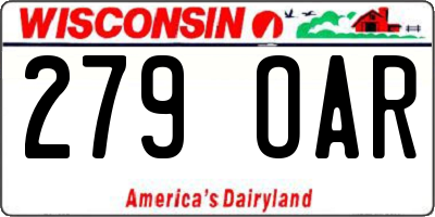 WI license plate 279OAR