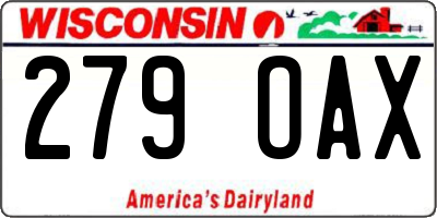 WI license plate 279OAX