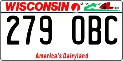 WI license plate 279OBC