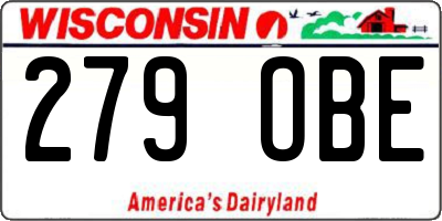 WI license plate 279OBE
