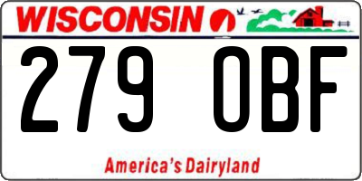 WI license plate 279OBF