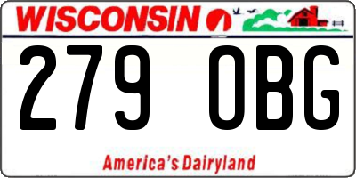 WI license plate 279OBG
