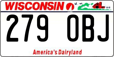 WI license plate 279OBJ