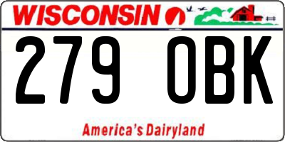 WI license plate 279OBK