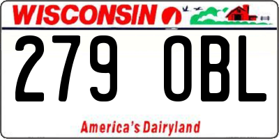 WI license plate 279OBL