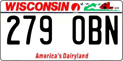 WI license plate 279OBN