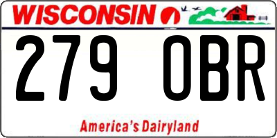 WI license plate 279OBR