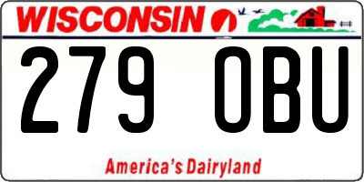WI license plate 279OBU