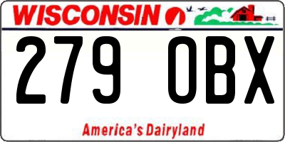 WI license plate 279OBX