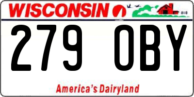 WI license plate 279OBY