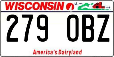 WI license plate 279OBZ