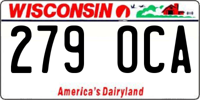 WI license plate 279OCA